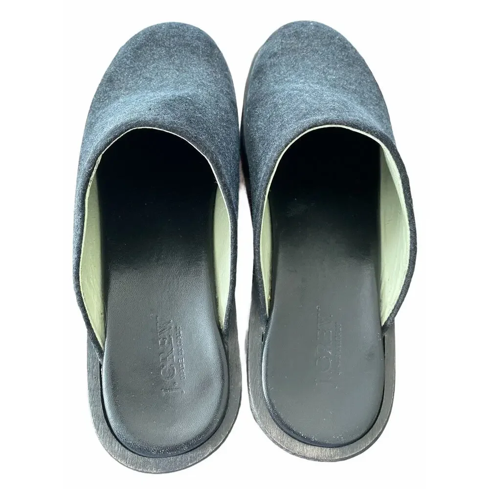 J. Crew Wool Wooden Clogs Italy 37173 Leather Lining 10M Women's